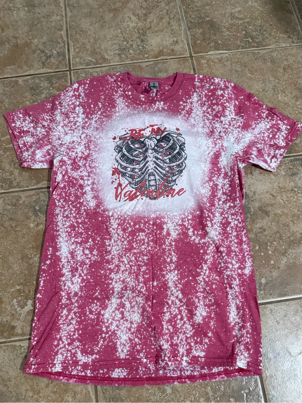 Gildan Pink Bleached Ribcage Graphic Men's T-Shirt